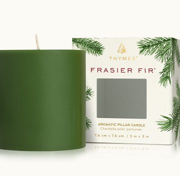 FRASER FIR PILLAR CANDLE, SMALL