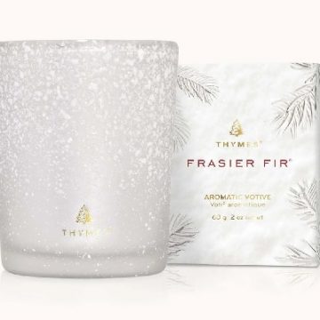 FRAISER FIR FLOCKED VOTIVE CANDLE