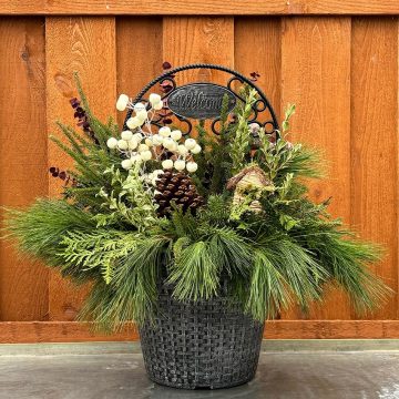 Mixed Greens Welcome Pot, White