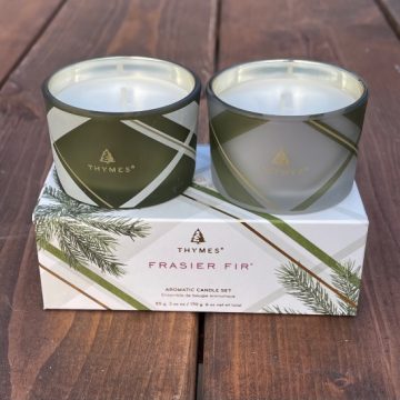 FRASIER FIR FROSTED PLAID CANDLE SET