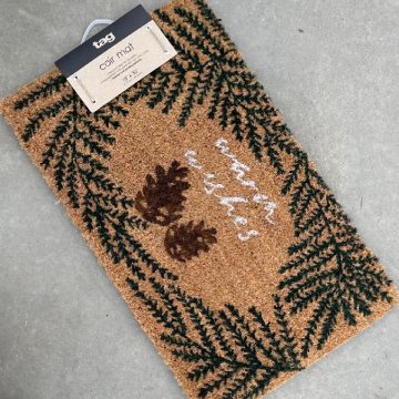 WARM WISHES PINECONE COIR MAT