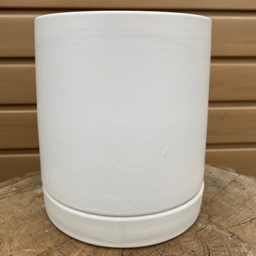 WHITE ROMEY PLANTER & SAUCER- 5"