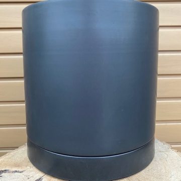 BLACK ROMEY PLANTER & SAUCER- 10"
