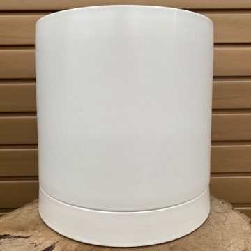 WHITE ROMEY PLANTER & SAUCER- 10"
